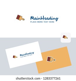Paint brush  vector logotype with business card template. Elegant corporate identity. - Vector