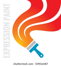 Paint brush - vector sign concept illustration. Painting art abstract background. Decorative design element.  