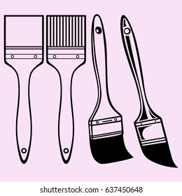 paint brush vector silhouette isolated 