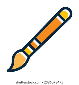 Paint Brush Vector Thick Line Filled Dark Colors Icons For Personal And Commercial Use.
