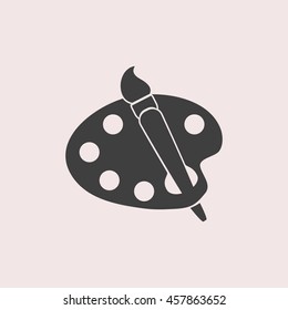 Paint with brush web icon. Isolated illustration