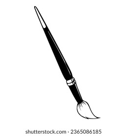 paint brush with a white and black handle