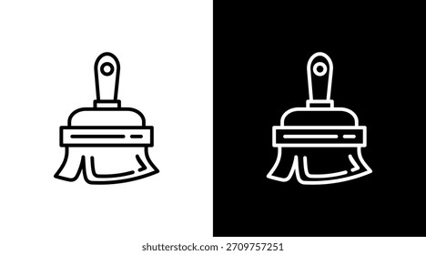 Paint Brush White Icon Set Vector