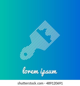 Paint Brush White stroke fill with blue & green gradient background Icon / Logo Design