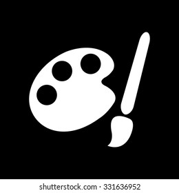 Paint brush - white vector icon