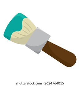 Paint brush with wood handle. Vector illustration