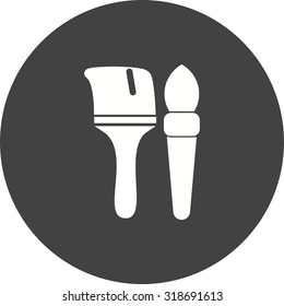Paint, brush, yellow icon vector image.Can also be used for art and designing. Suitable for mobile apps, web apps and print media.