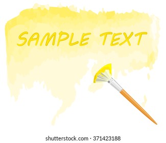 Paint brush. Yellow space your text design, vector illustration
