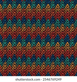 Paint brush zigzag lines. Hand drawn seamless pattern. Jagged stripes motif. Wavy linear ornament. Chevrons wallpaper. Striped backdrop. Geometric digital paper. Ethnic textile print. Tribal design.