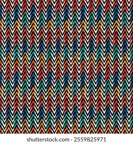 Paint brush zigzag lines. Hand drawn seamless pattern. Jagged stripes motif. Wavy linear ornament. Chevrons image. Striped backdrop. Geometric digital paper. Ethnic textile print. Tribal design.