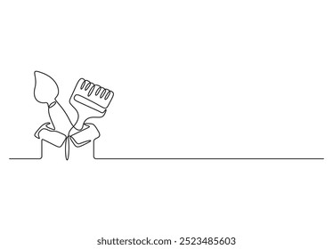 Paint brushes and box