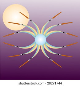 Paint brushes paint colored strokes