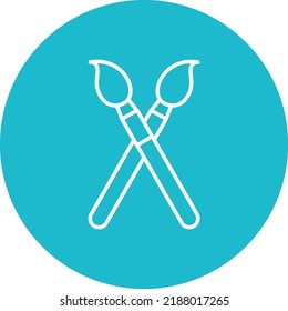 Paint Pinceles imagen vectorial de icono de círculo de línea. También se puede usar para aplicaciones web, aplicaciones móviles y medios impresos.