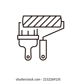 Paint brushes line icon image