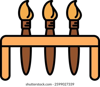 Paint brushes Line vector Icon Design