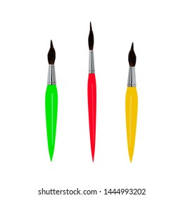 Paint brushes on white background. Vector illustration