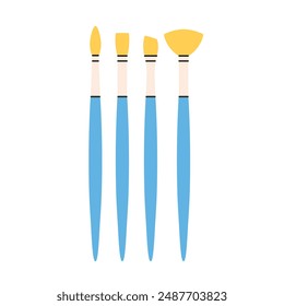 Paint brushes. School and art supplies. Vector illustration in flat style