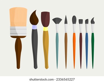 Paint brushes set vector design