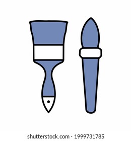 Paint Brushes - Style 3. simple illustration. Editable stroke. Design template vector