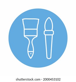 Pinceles de pintura - Estilo 6. ilustración simple. Trazo editable. vector de plantilla de diseño