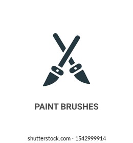 Paint brushes vector icon on white background. Flat vector paint brushes icon symbol sign from modern art collection for mobile concept and web apps design.