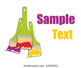 Paint brushes. Vector illustration.