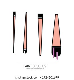 paint brushes vector type icon