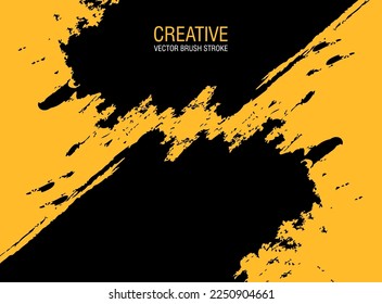 Paint brushstroke abstract background with yellow theme. Vector illustration eps10. Creative style of ink grunge brushstroke with latest and trendy style. 
