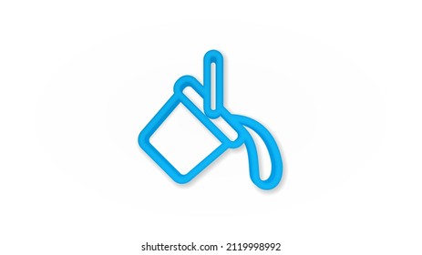 Paint Bucket 3d line flat color icon. Realistic vector illustration. Pictogram isolated. Top view. Colorful transparent shadow design.