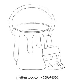 Paint bucket and brush