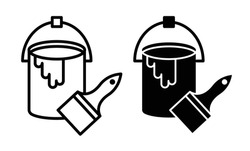Paint Bucket And Paint Brush Icon