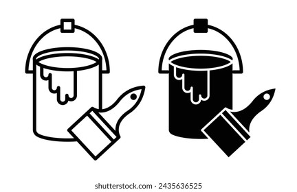 Paint bucket and paint brush icon