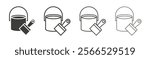 Paint bucket and paint brush icon collection for website design, app, UI design.