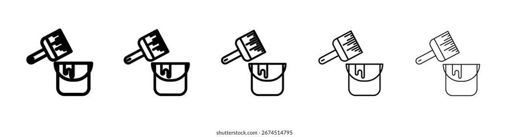 Pintar balde e pincel ícone design, logotipo, aplicativo, IU. Ilustração vetorial, EPS