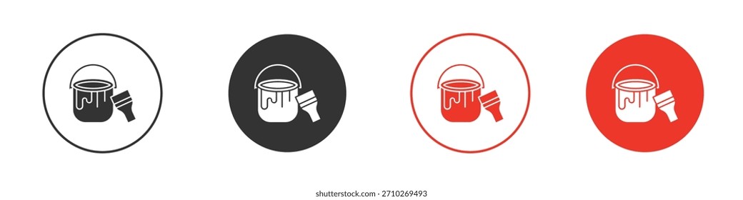 Paint bucket and paint brush icon. web vector design