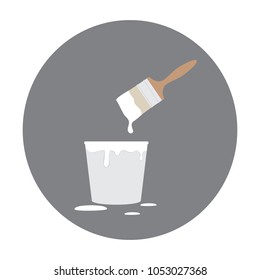 Paint bucket and brush. Vector