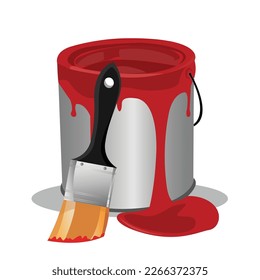 Paint Bucket  Brush Vector Clip Art