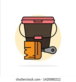 Paint, Bucket, Color, Brush Abstract Circle Background Flat color Icon