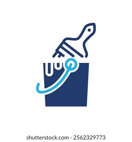 paint bucket colored icon vector design good for web or mobile app
