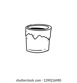paint bucket doodle icon vector drawing