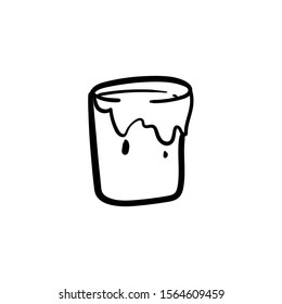 paint bucket doodle icon vector hand drawing