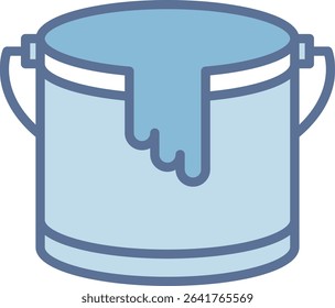 Paint Bucket Filled Blue Tone Icon