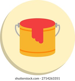 Icono de estilo de círculo plano de cubo de pintura