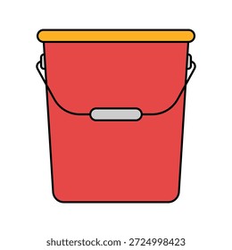 Paint Bucket Flat design style paint container symbolizing coloring work ideal for art projects and creative workshops.