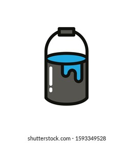 paint bucket flat icon, vector illustration