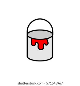 Paint bucket flat line icon