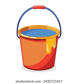 Paint bucket flat vector illustration on white background
