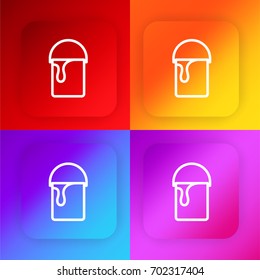 Paint bucket four color gradient app icon set