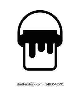 paint bucket glyph flat vector icon