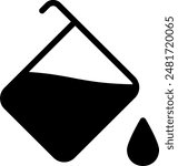 paint bucket glyph icon illustration vector